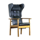 Fauteuil en cuir noir, années 1970