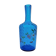 Vintage twisted blue glass carafe with enamel decoration.