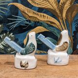 Couple of vintage ceramic whistling birds (water whistles). In perfect condition.
