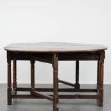 Antique English oak side/dining/gateleg table from the 18th century