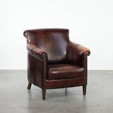 Characterful and comfortable cowhide leather armchair