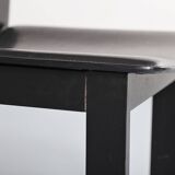 Lot de 6 chaises de salle à manger en bois et cuir noir