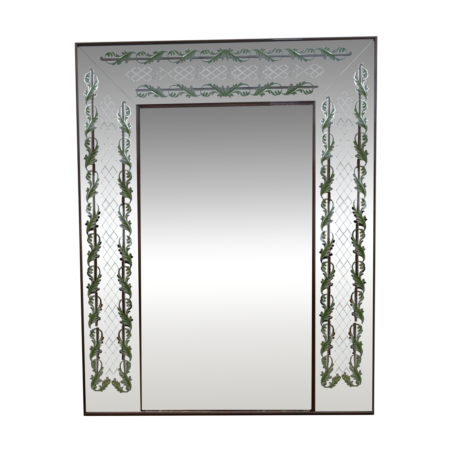 Luigi Brusotti Mid-Century Modern Italian Decorated Mirror, 1940s