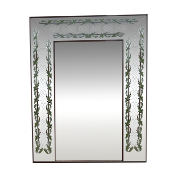 Miroir décoré italien moderne du milieu du siècle de Luigi Brusotti, années 1940