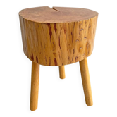 Table d'appoint en tronc d'arbre unique du milieu du siècle