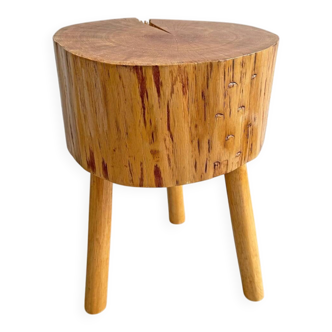 Unique Mid Century tree trunk side table