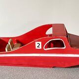 Large wooden canoe from the Joujoulac brand, very rare, vintage toy