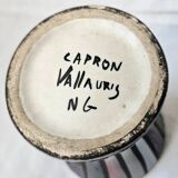 Vase diabolo Roger Capron Vallauris – Rayures – céramique vintage années 50