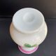 Vase Napoleon III in white opaline with floral decoration with gilding