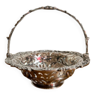 Basket with Mobile Handle In 925 Silver Hallmarked London 1898