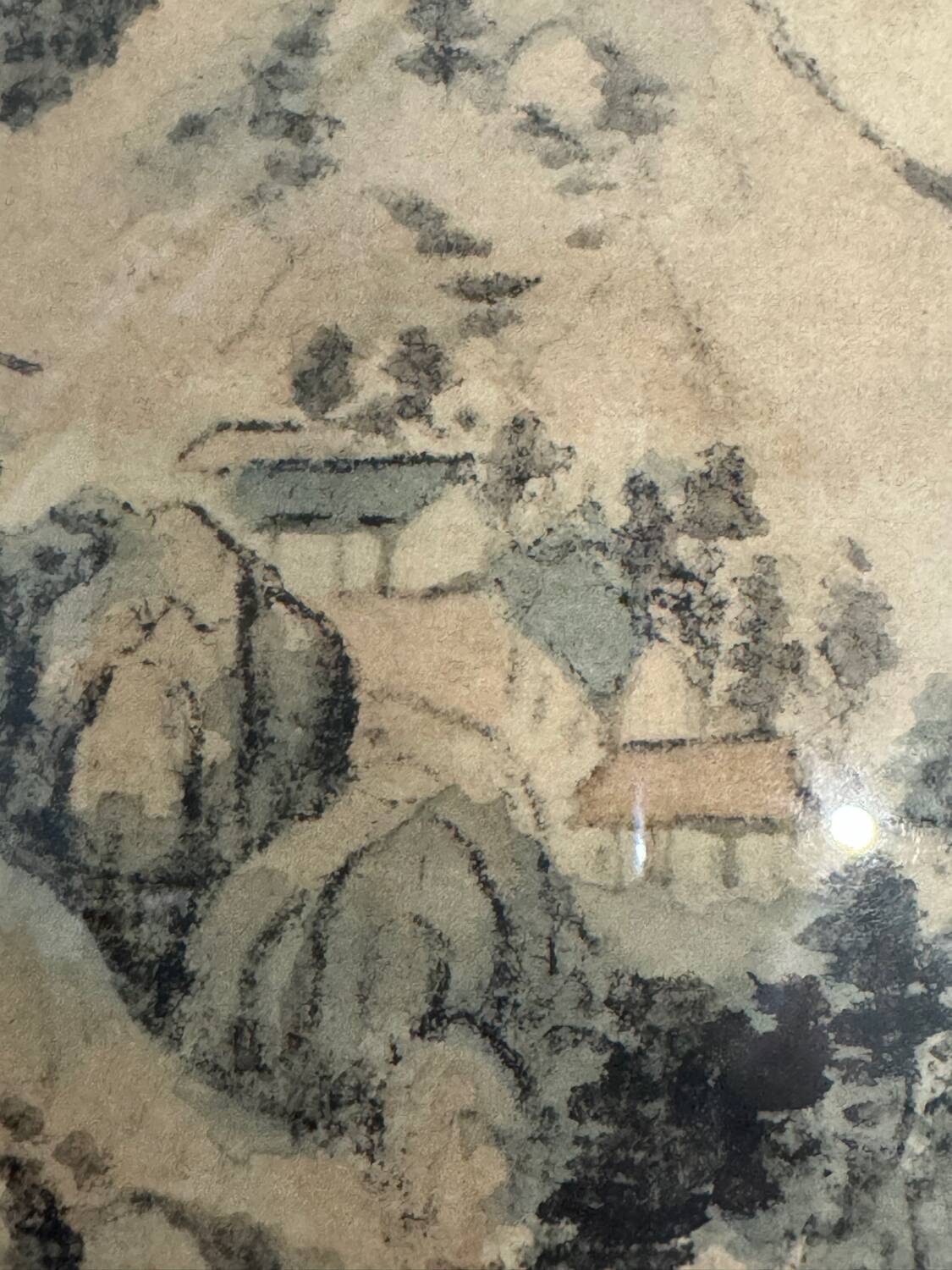 Painting of a lake landscape in China, 20th century