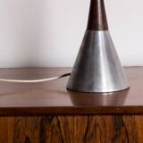 Lampe à poser Suédoise en Aluminium, Palissandre et Bakélite par Bergboms 1960.