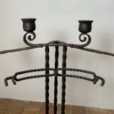Large Brutalist Wrought Iron Candlestick