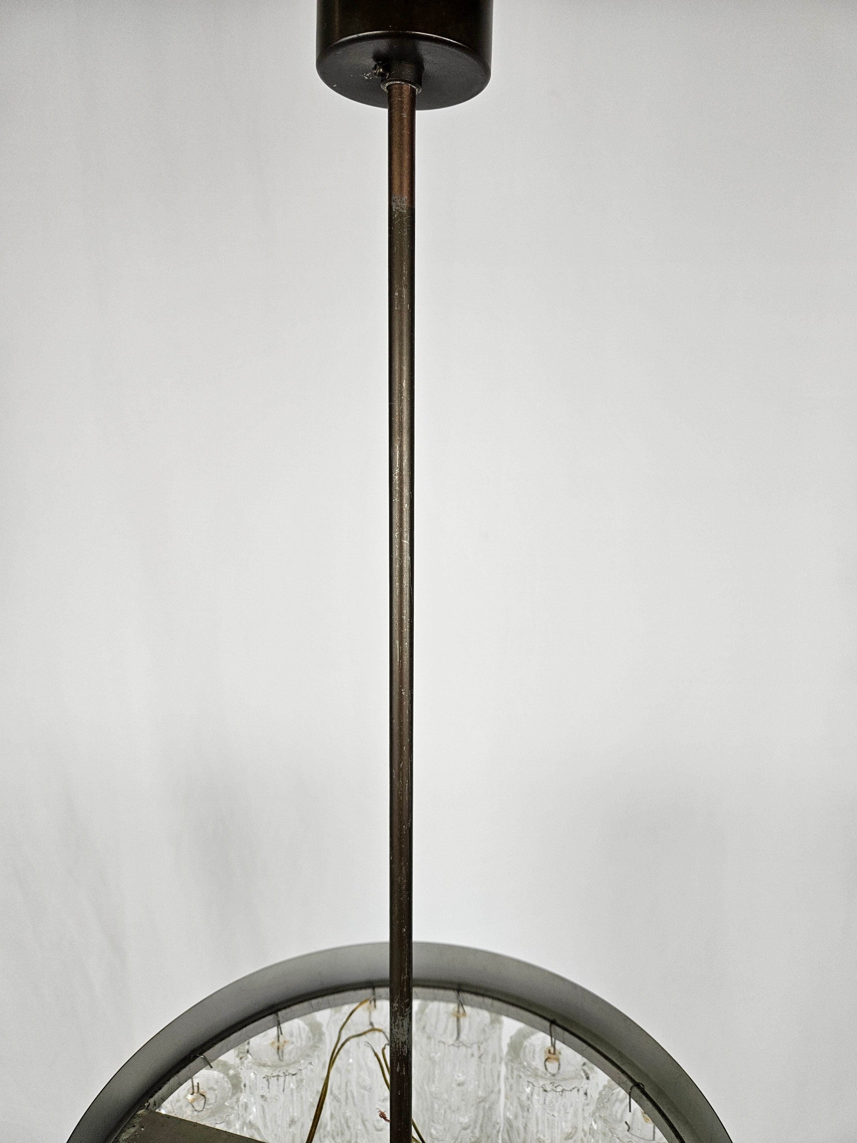 Murano glass chandelier with 14 tubular pendants