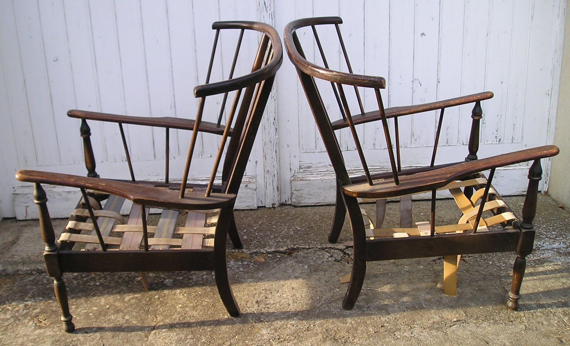 Pair of "fan" armchairs