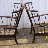 Paire de fauteuils "éventail"