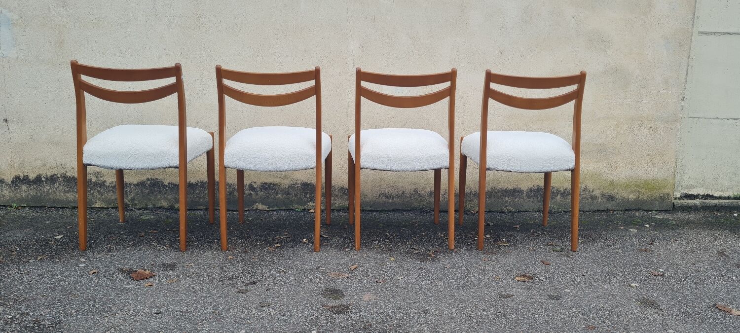 Set of 4 Scandinavian teak chairs