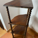 Corner shelf on a turned wooden stand