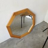 80s hexagonal pine mirror