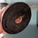 Black turned wooden lamp base – painted floral decoration – 1950s/60s