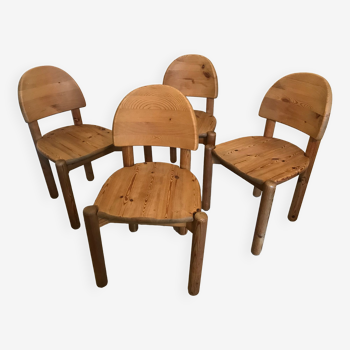 Set of 4 solid pine chairs by Rainer Daumiller, Germany 1960