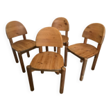 Set of 4 solid pine chairs by Rainer Daumiller, Germany 1960