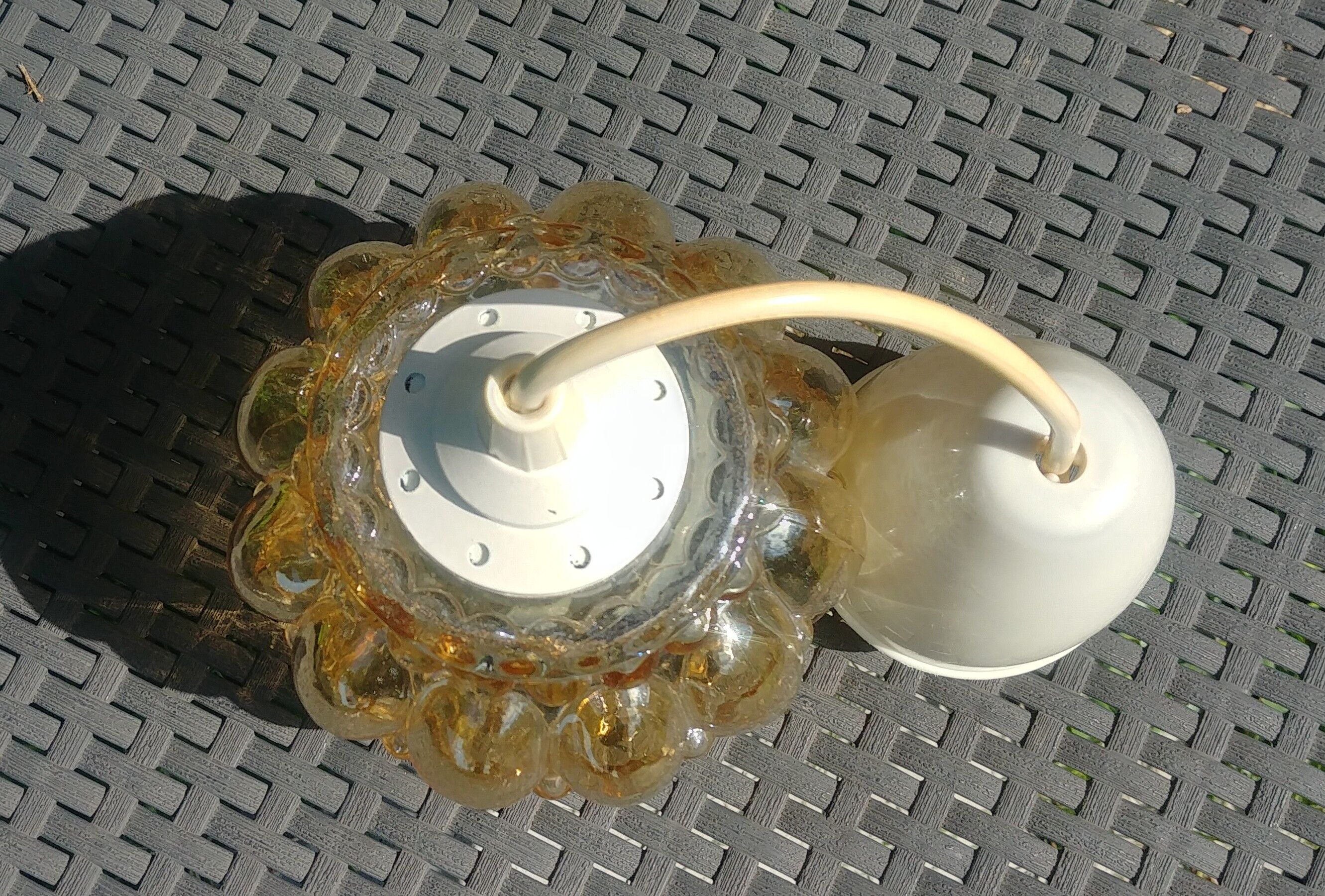 Vintage Amber Glass Bubble Suspension 70s