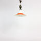 Midcentury ceiling pull down light in white opaine & brass, Czechoslovakia 1960s