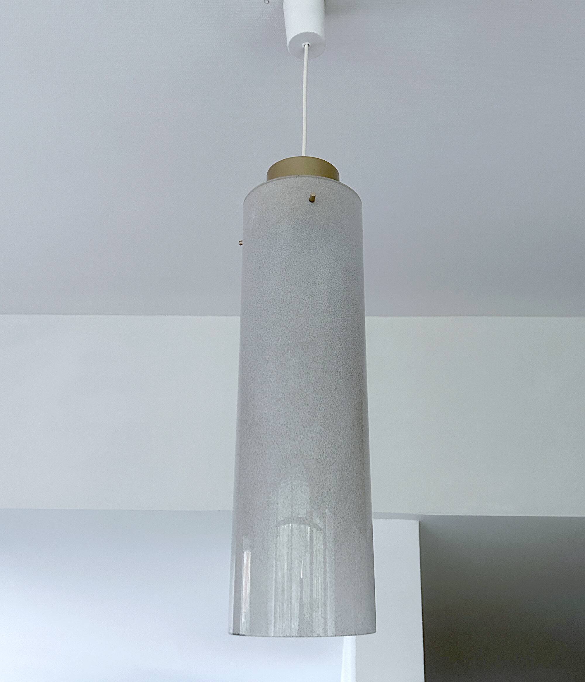 Large vintage glass pendant light, 60s