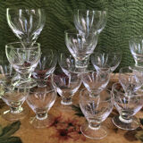 Set of 17 antique engraved glasses