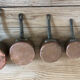 Mini battery of 5 pewter pans