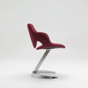 Sculptural "Scimitar" dining set in burgundy bouclé - Boris Tabacoff