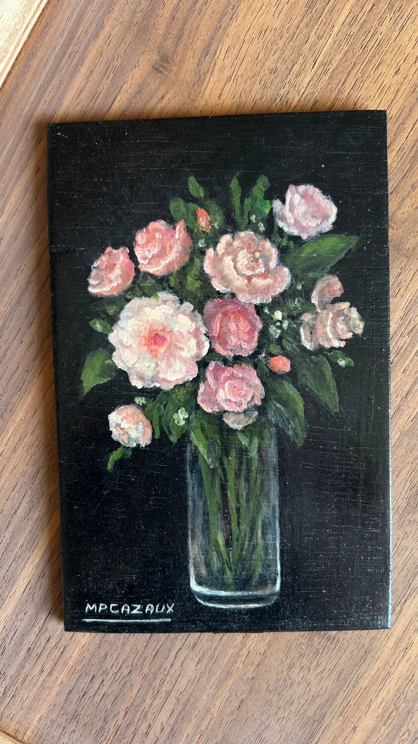Small oil on panel Flowers