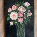 Small oil on panel Flowers