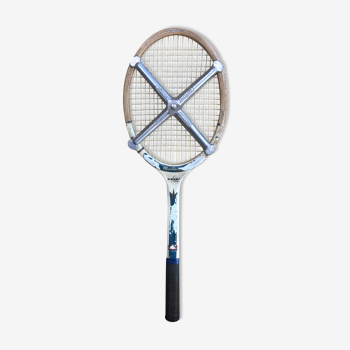 Raquette tennis montana goldseal bois avec protection métal zephyr vintage