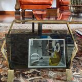 Modern brass magazine rack,  Italy 1970