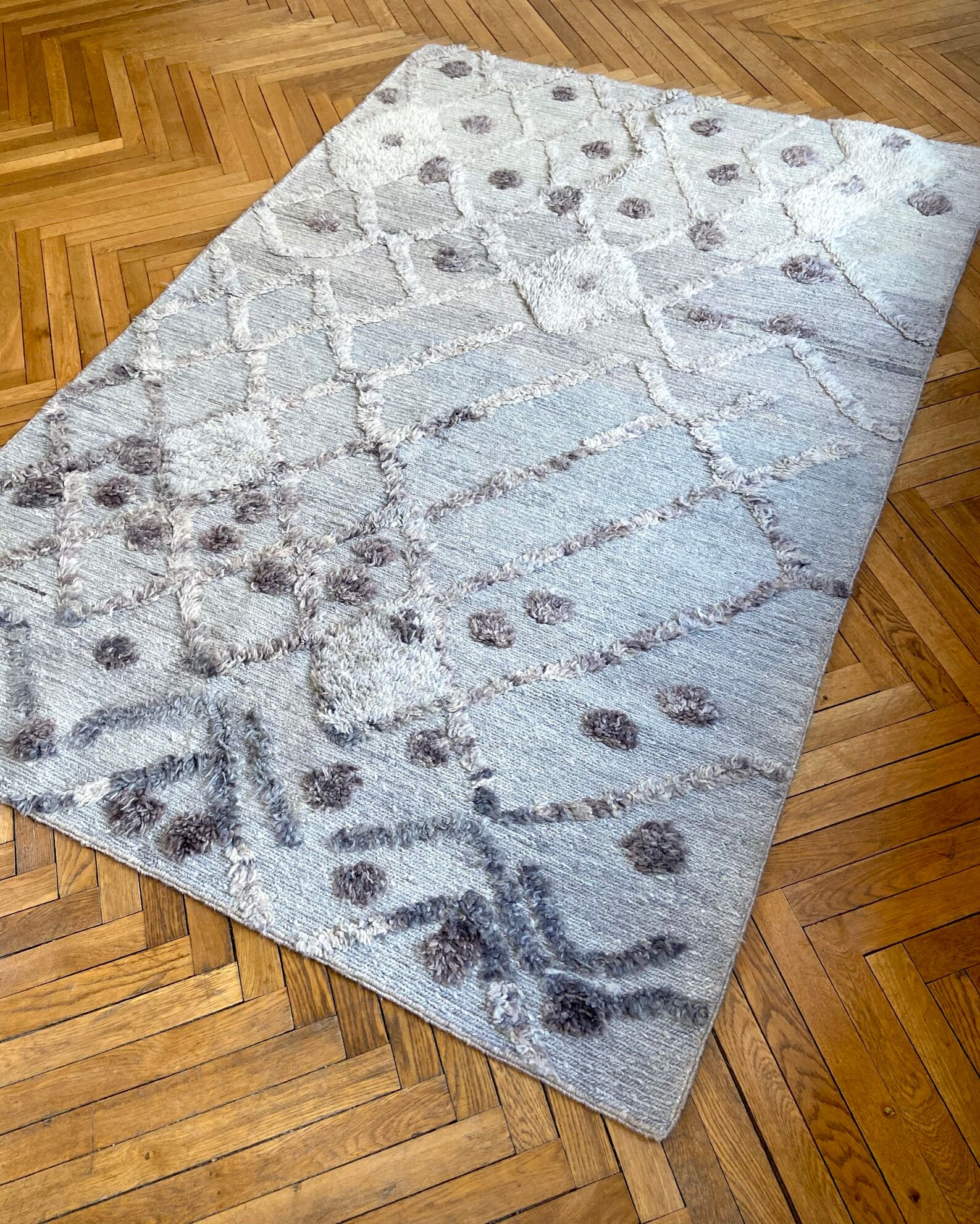 Grey berber carpet - 200 x 138 cm