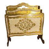 Magazine holder florentin gilded wood