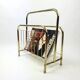 Modernist, gold, newspaper basket, Belgium 1980s.