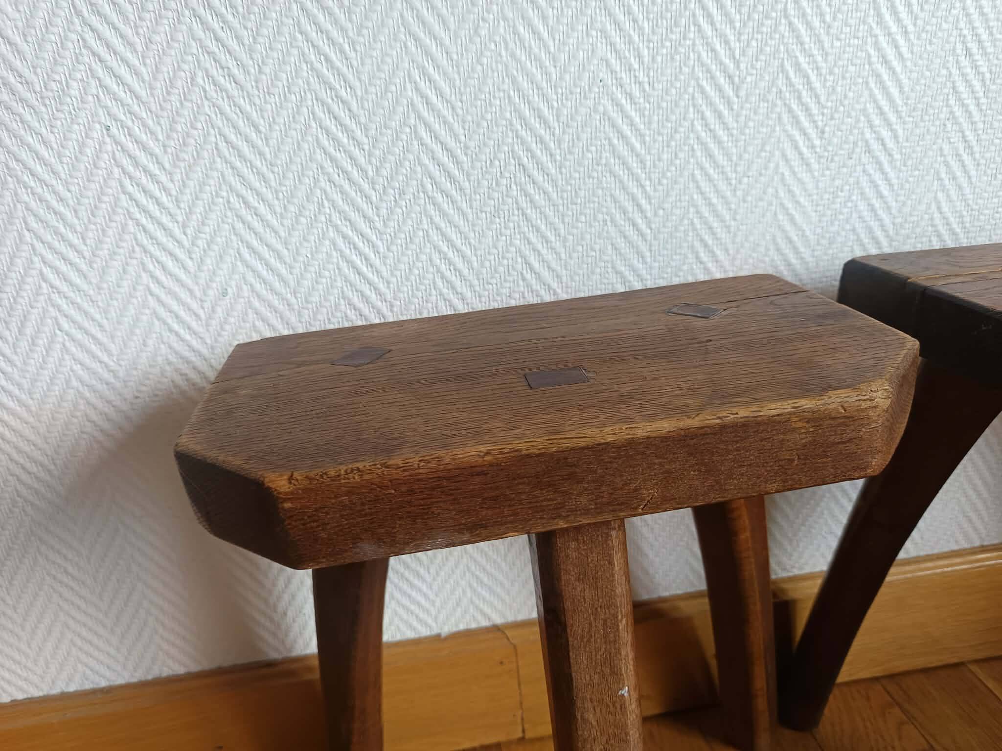 Pair of vintage brutalist stools