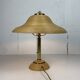 Pencil reed rattan bamboo and brass table lamp, Italy, 1970s