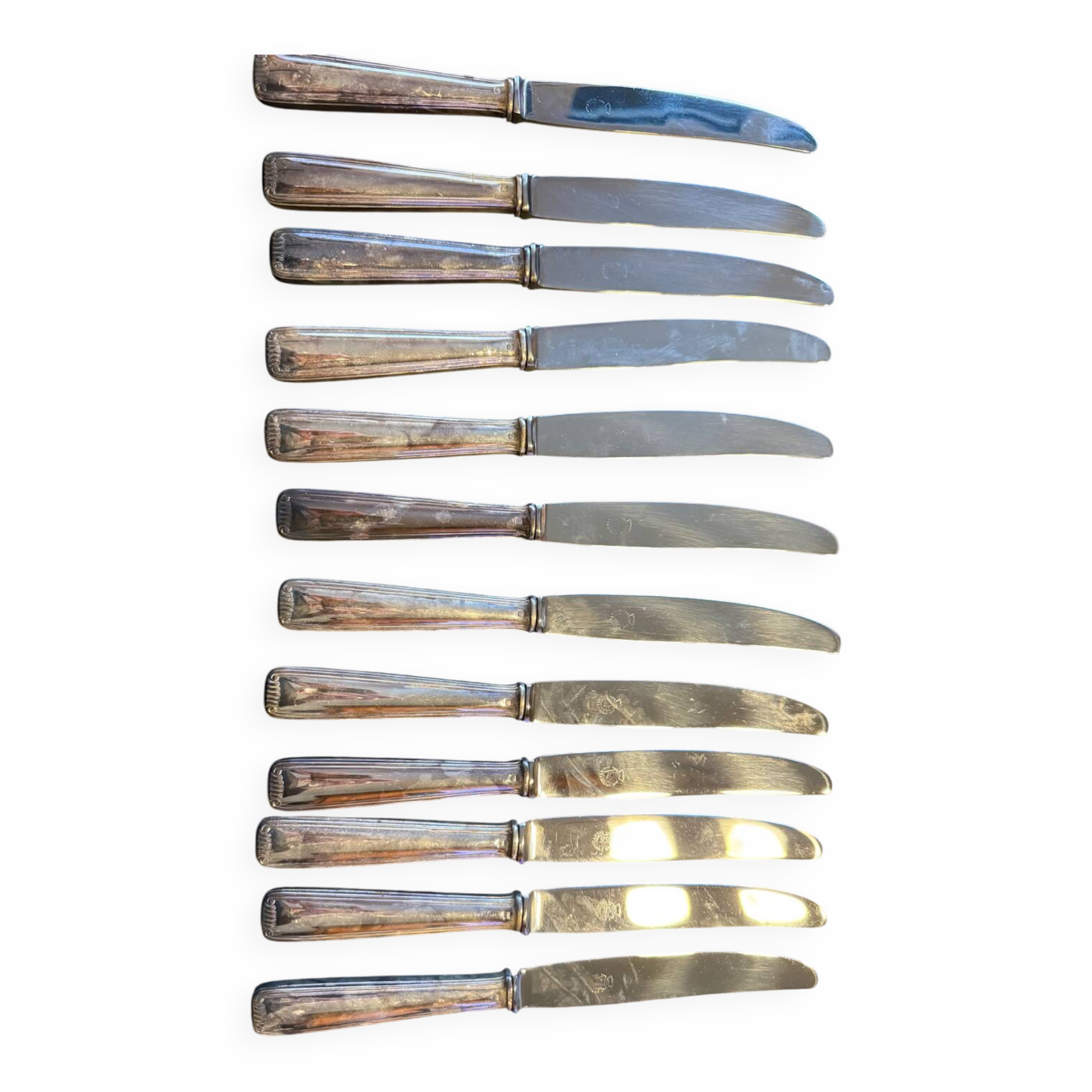 Box of 12 silver-plated knives