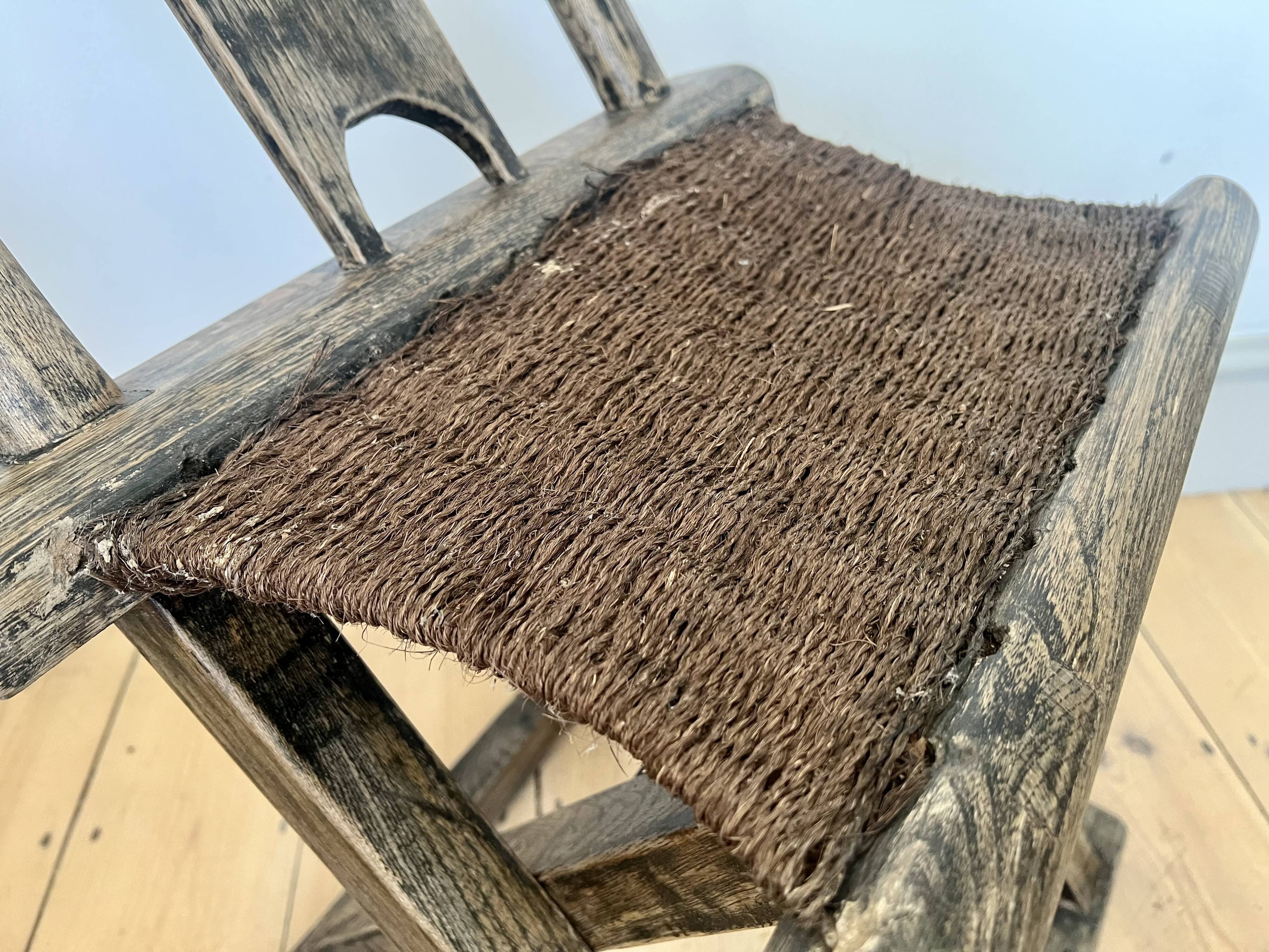 Rustic Primitive Antique Chinese Folding Travel Chair