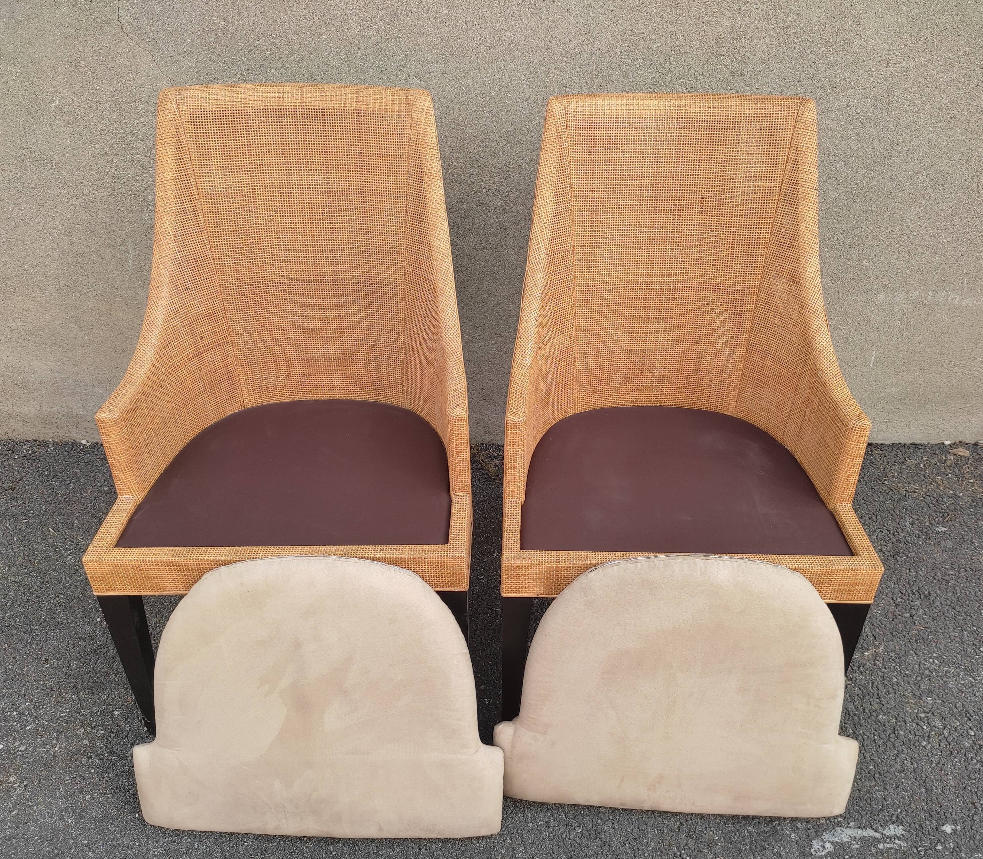 Canine rattan armchair