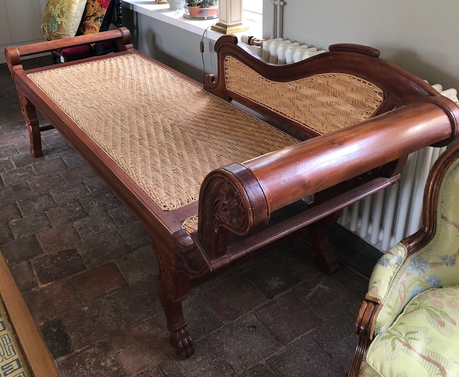 meridian wood and wicker braided colonial style