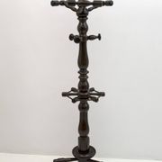 Mid-Century Modern Italian Walnut Floor Coat Hanger with Umbrella Stand, 50