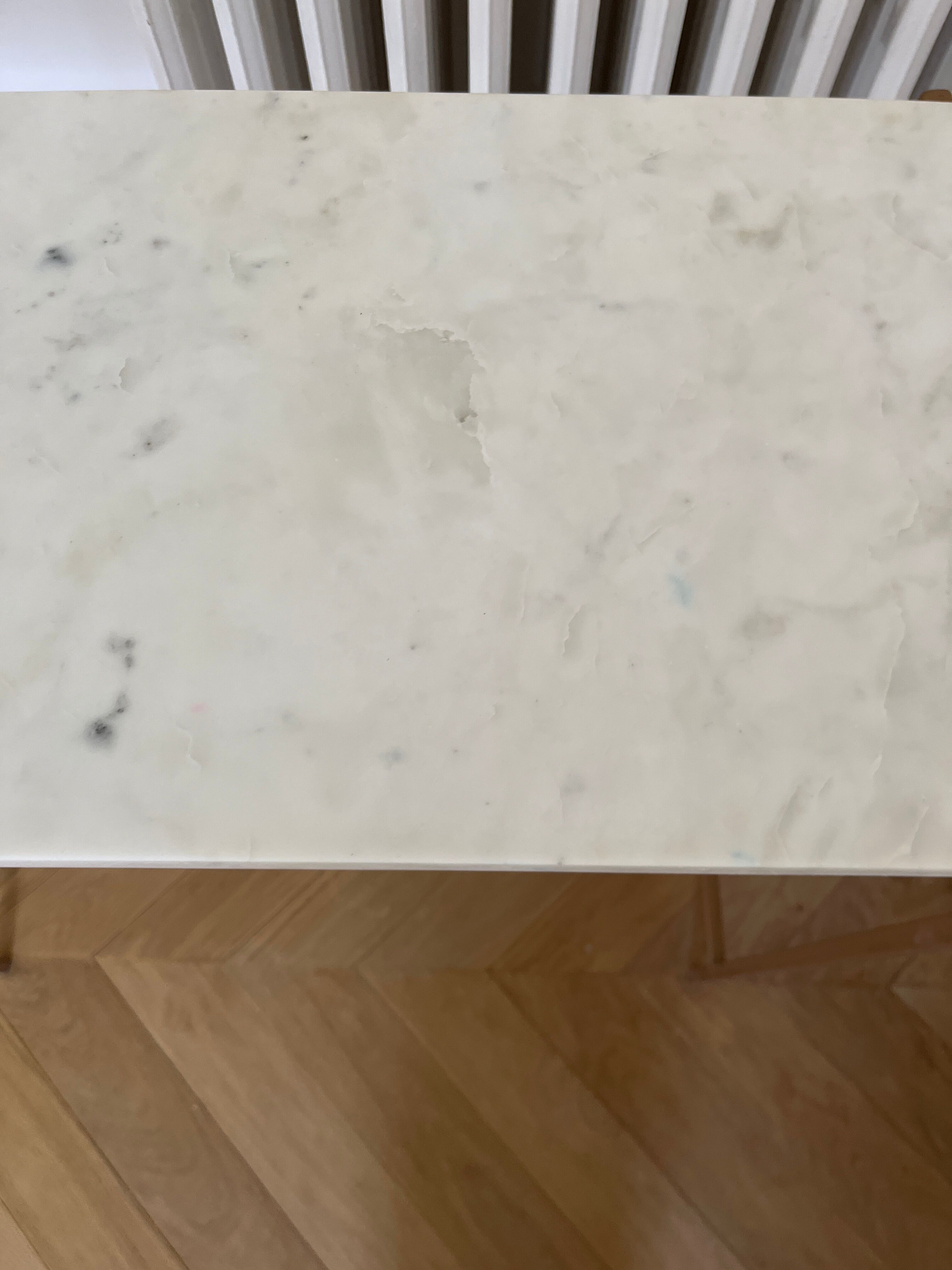 Marble and steel console
