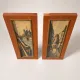 Set of 2 vintage paintings – Views of Paris – Wooden frames