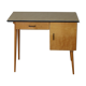 Bureau en bois des années 50 60 pied compas Baumann