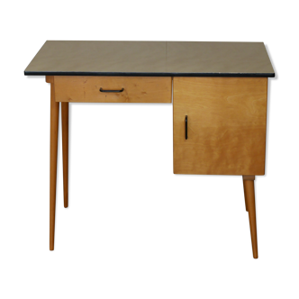Wooden desk from the 50s 60 foot compass Baumann